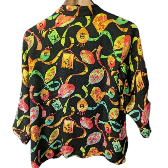 Colorful Citron Santa Monica Holiday Chinese New Year Asian Top Size Small Silk - Picture 1 of 9